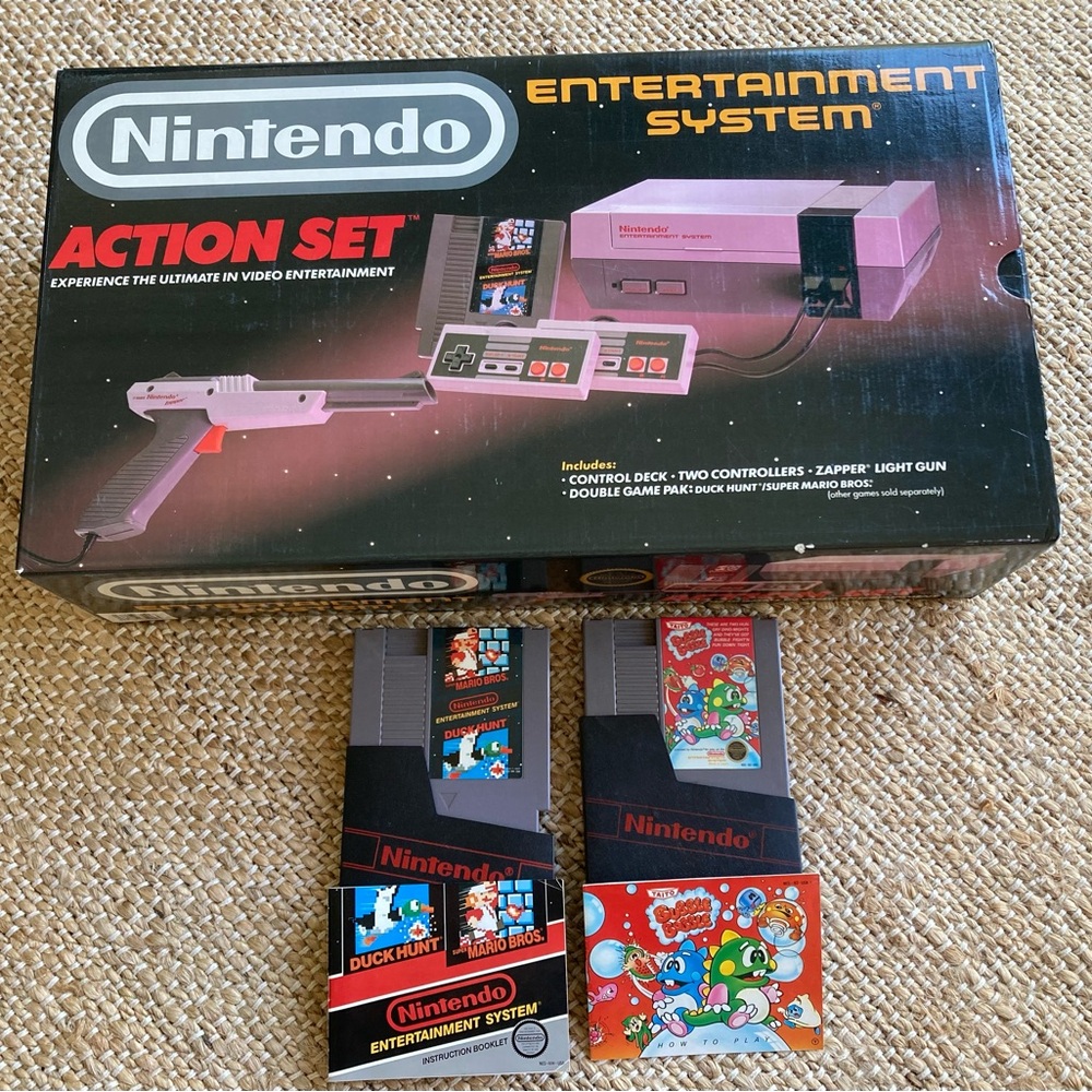 Vintage Nintendo NES Action Set with Games